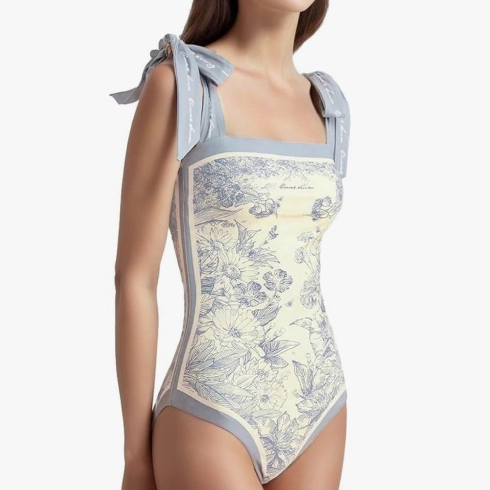 Skays ‘Visual Swim’ Reversible Floral Tie-Strap One-Piece - Picture 6 of 13